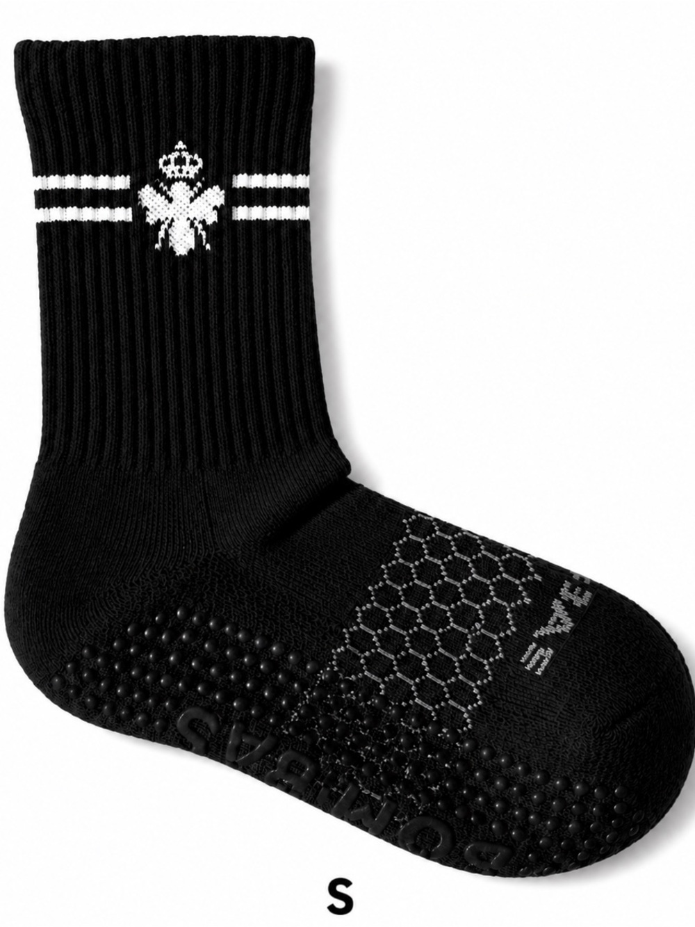 Bombas Gripper Half Calf Socks Black S Pilates